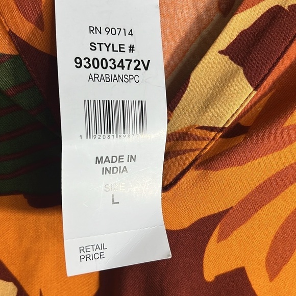 MSK Split-Neck Puff-Sleeve High-Low Dress women’s Sz L Floral Boho NWT - Picture 7 of 8